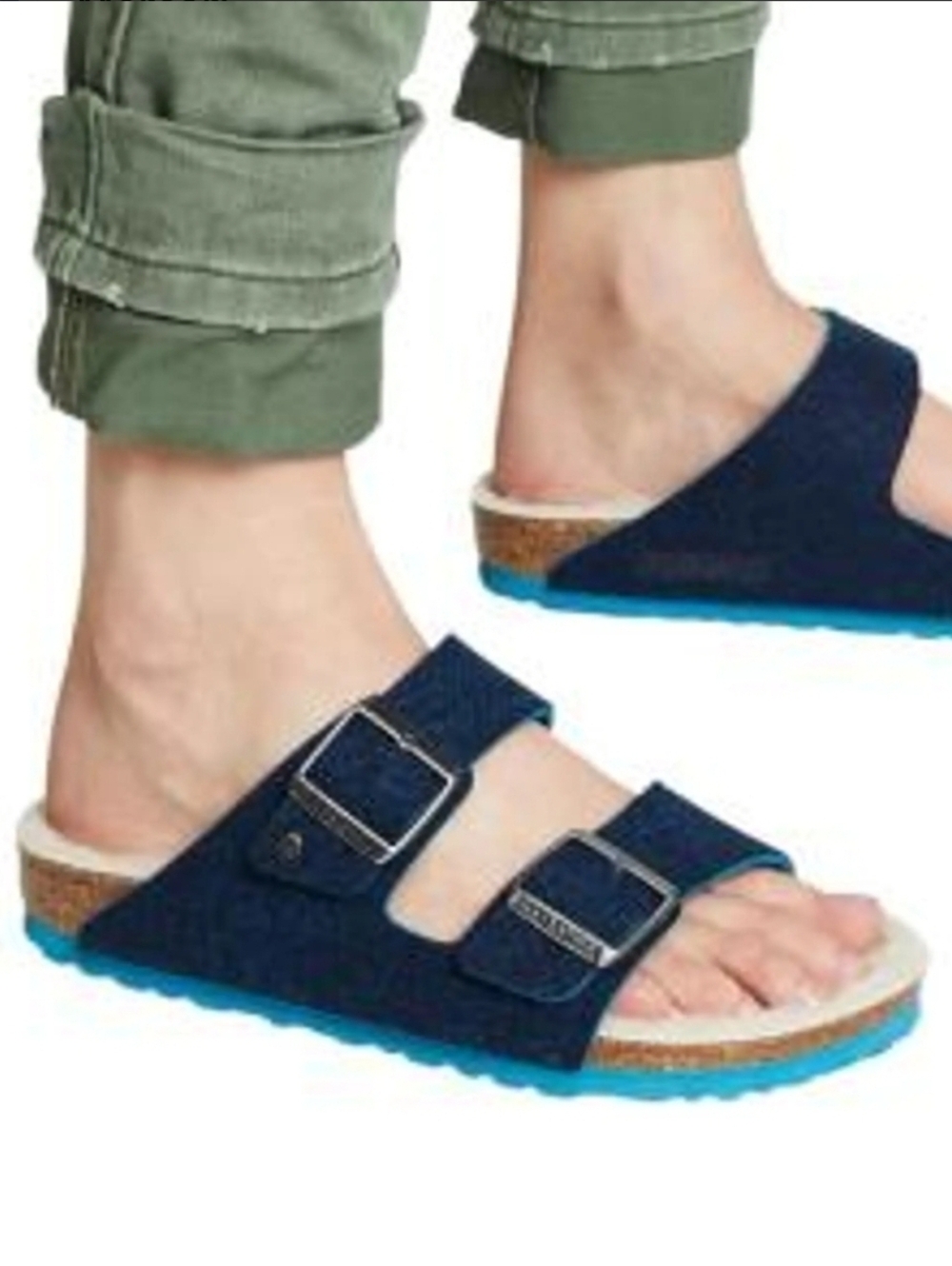 Birkenstock Arizona Doubleface Blue Wool Size 37